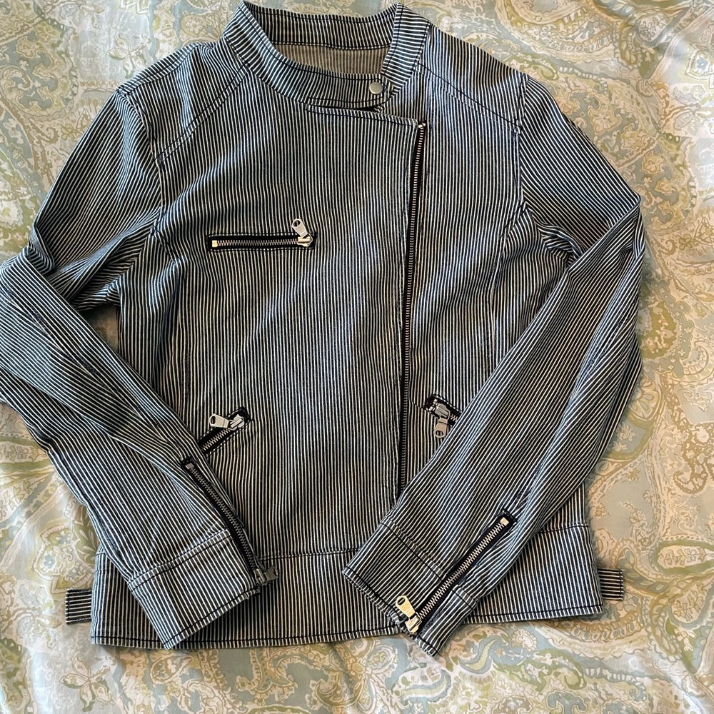 Banana Republic moto style denim jacket